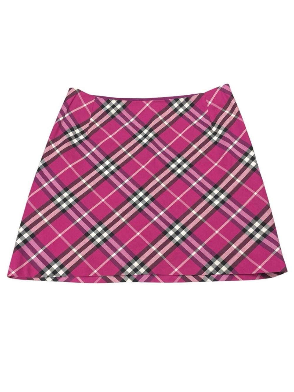 BURBERRY London Pink Black Plaid Mini Skirt Size 6